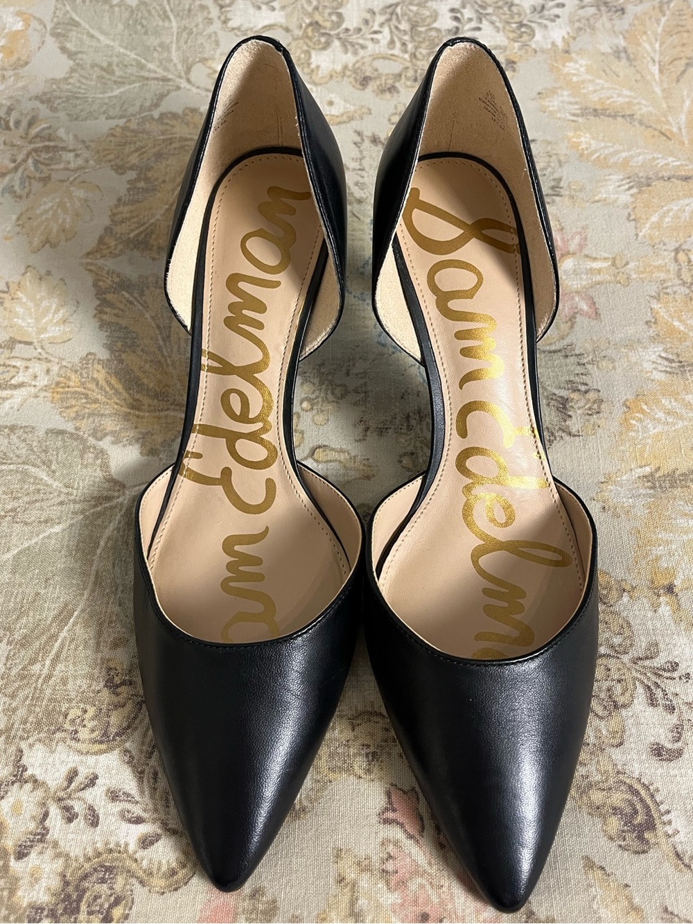 Sam Edelman Jaina D’Orsay Black Leather 3” Stiletto Pumps. 8.5 - Picture 3 of 7